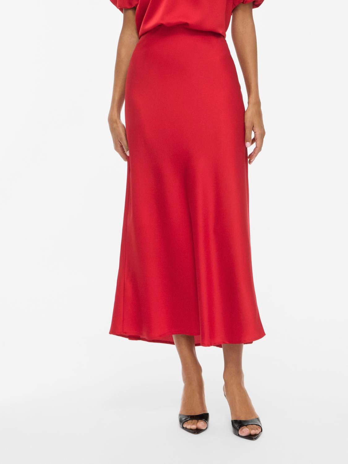 VIELLETTE Midi Skirt - Savvy Red - VERO MODA & VILA Bergvik